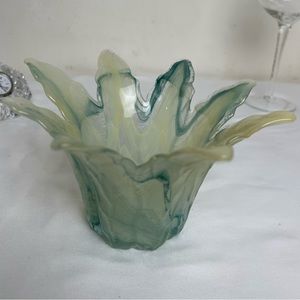 Vintage Fused Glass Candle Holder.